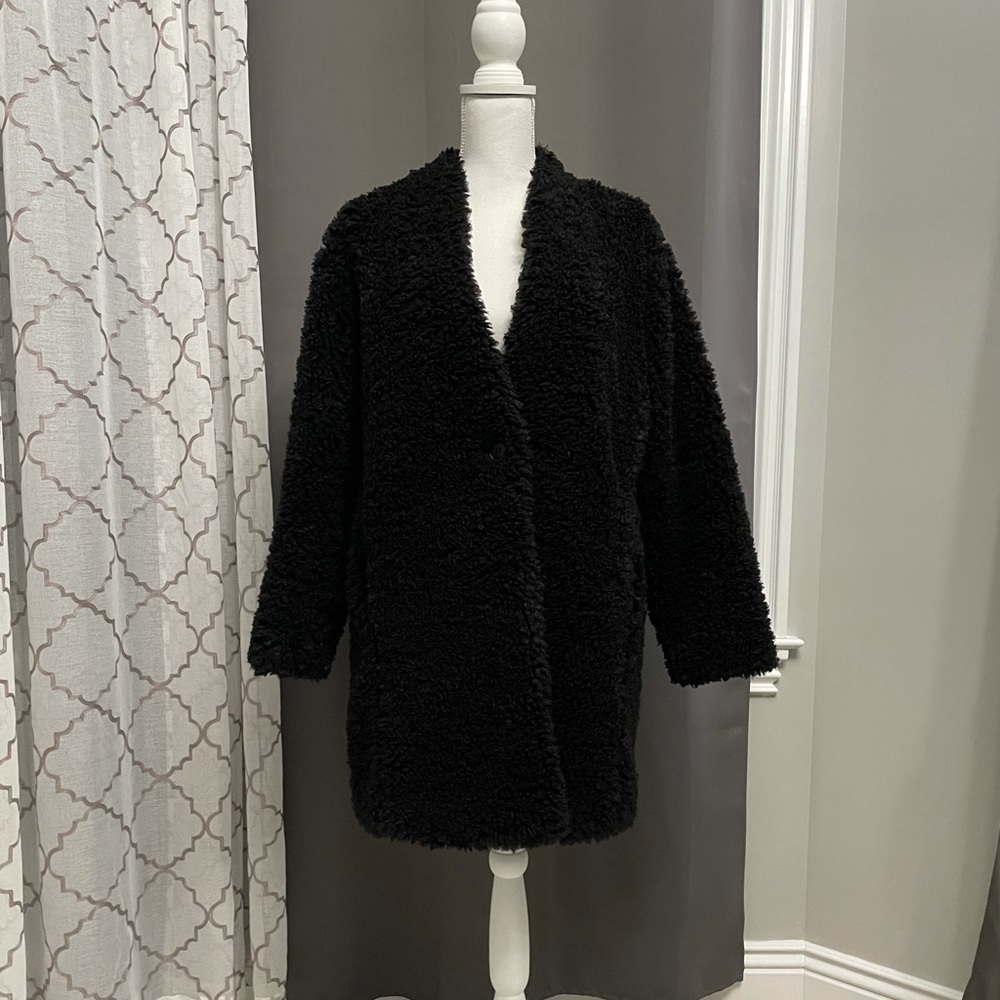 Zara - Teddy Bear Coat - Black